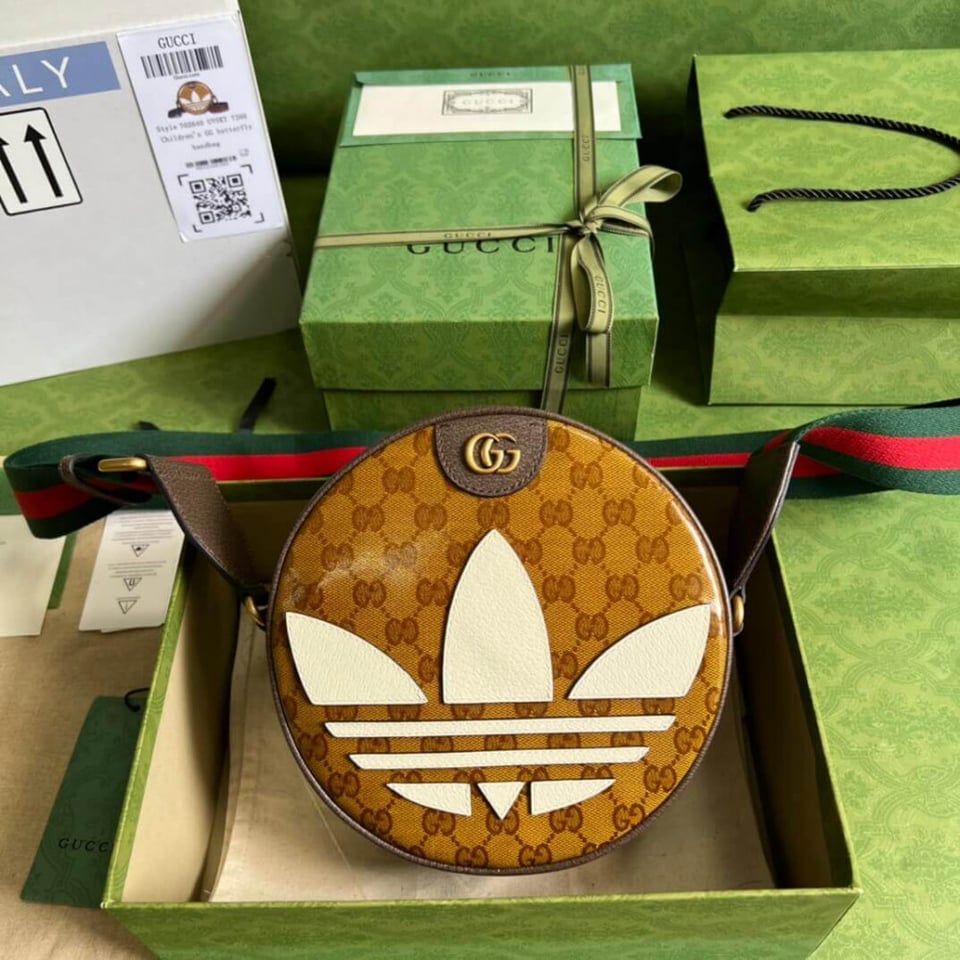 adidas x Gucci Ophidia Small Shoulder Bag in GG Crystal Canvas view 5