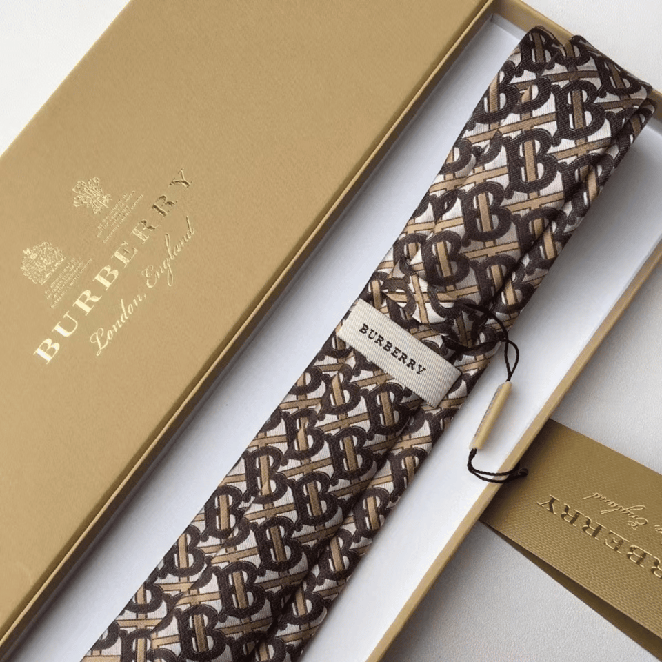 Burberry Brown Monogram Canvas Tie For Men view 5