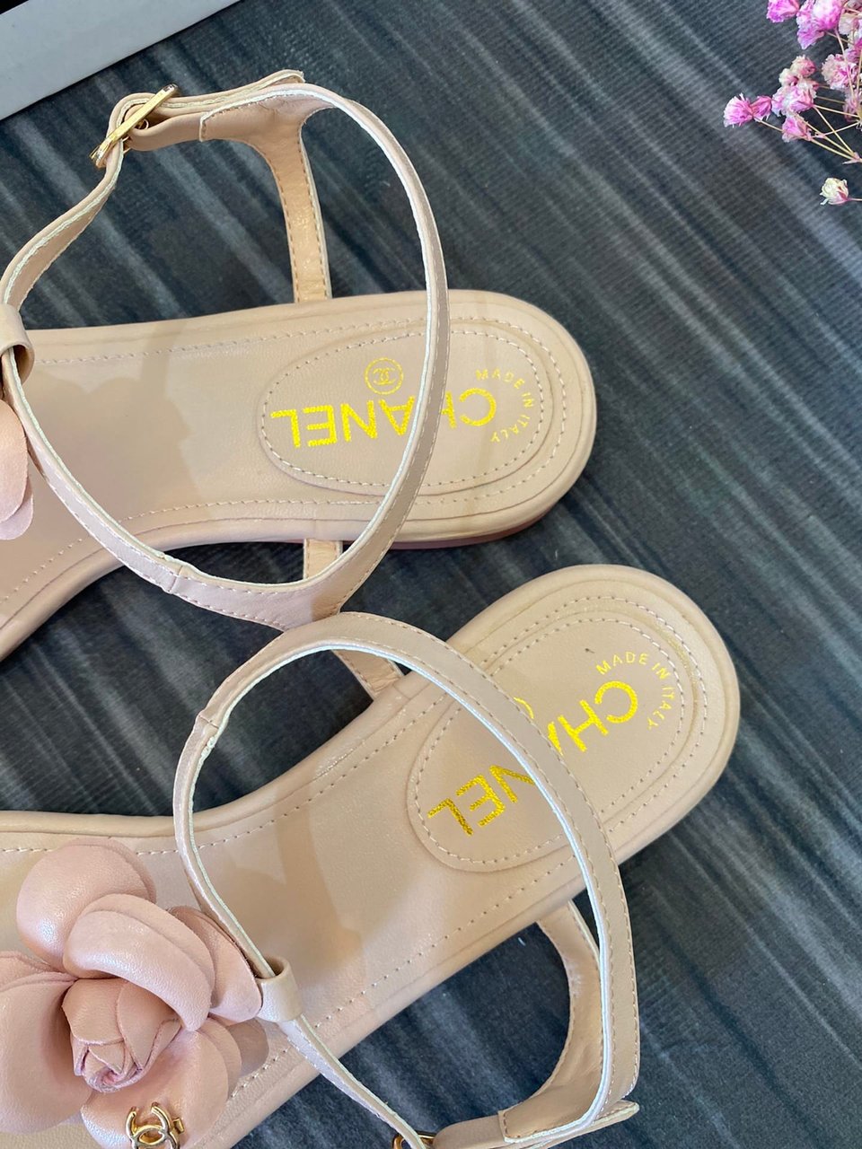 Chanel Jelly Rubber Camellia Sandals Pink view 5