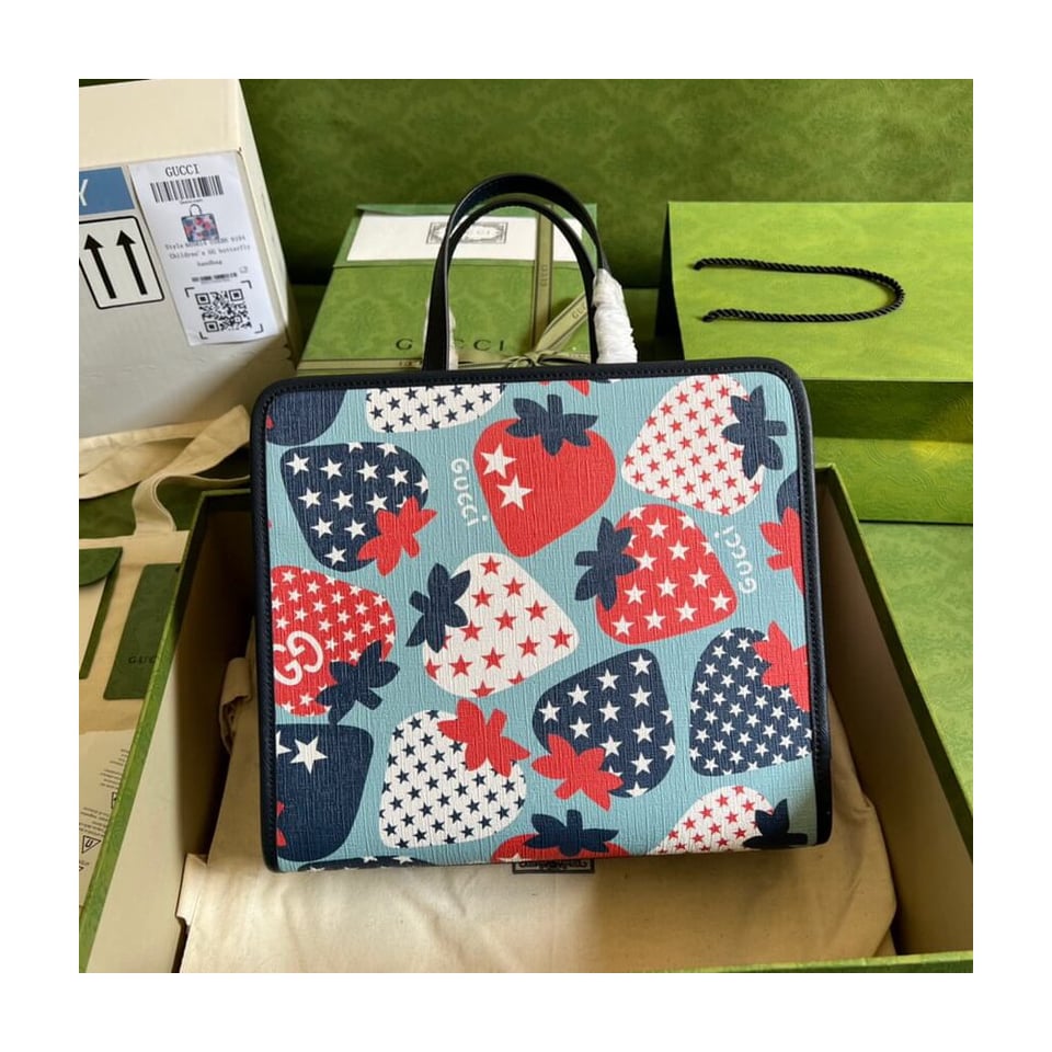 Gucci Strawberry Star Tote Bag view 4
