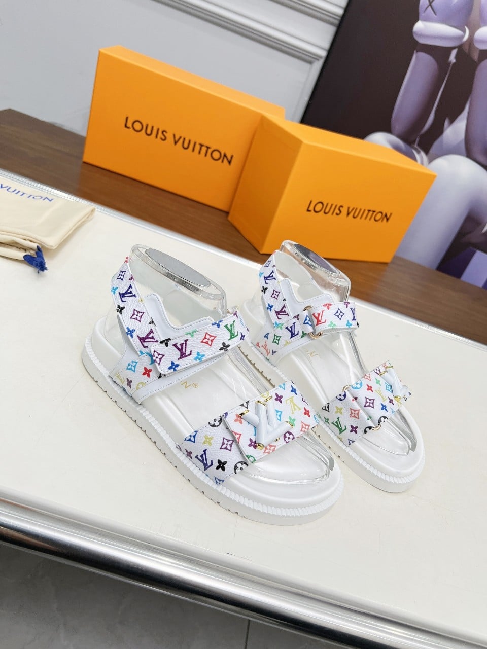 Louis Vuitton X Murakami Lv Sunset Flat Comfort Sandal White 1Agxeq view 7