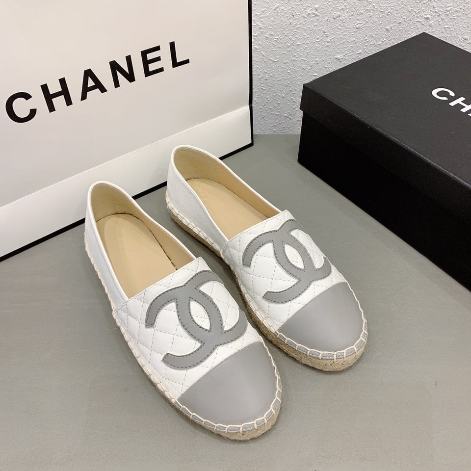 Chanel Cc Espadrilles White Gray view 5