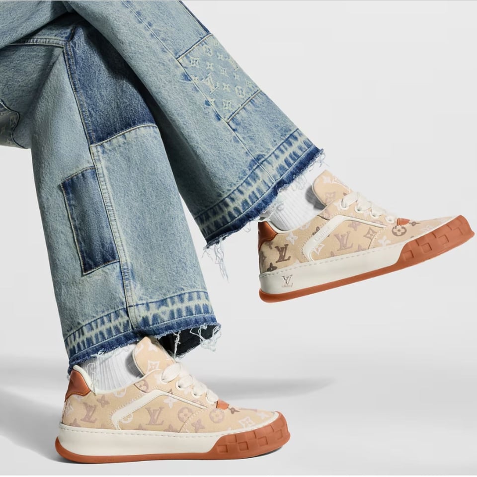Louis Vuitton Tilted Sneakers Beige Monogram Surplus Canvas 1AK81L view 2