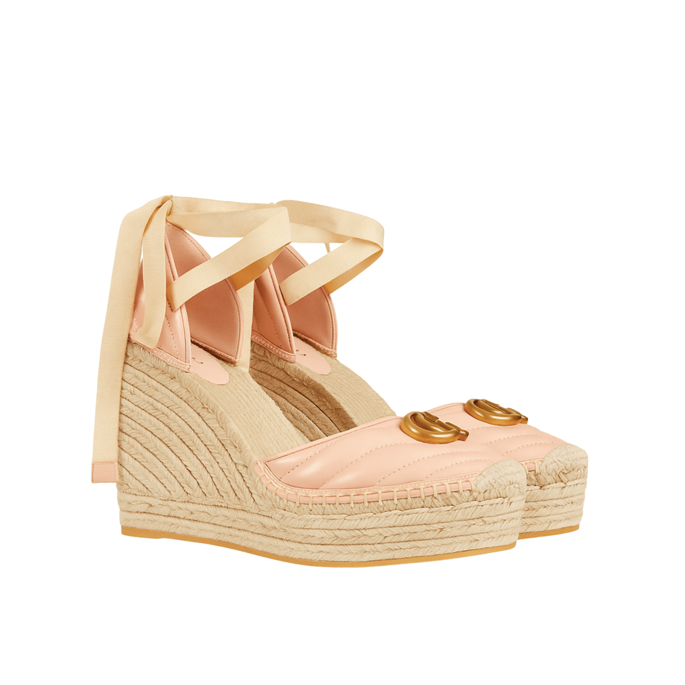 Gucci Leather Platform Espadrille Pink view 2