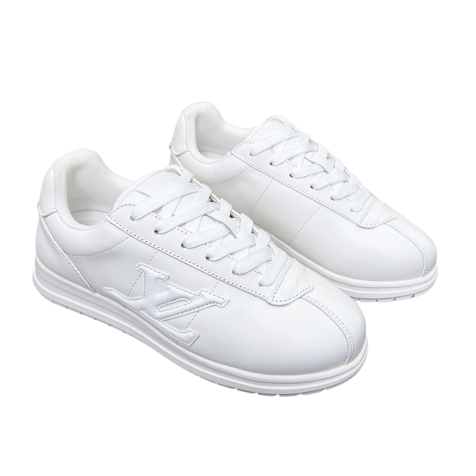 Louis Vuitton LV Trainer Triple White Sneakers – Clean All White Leather – Women’s Shoes view 2