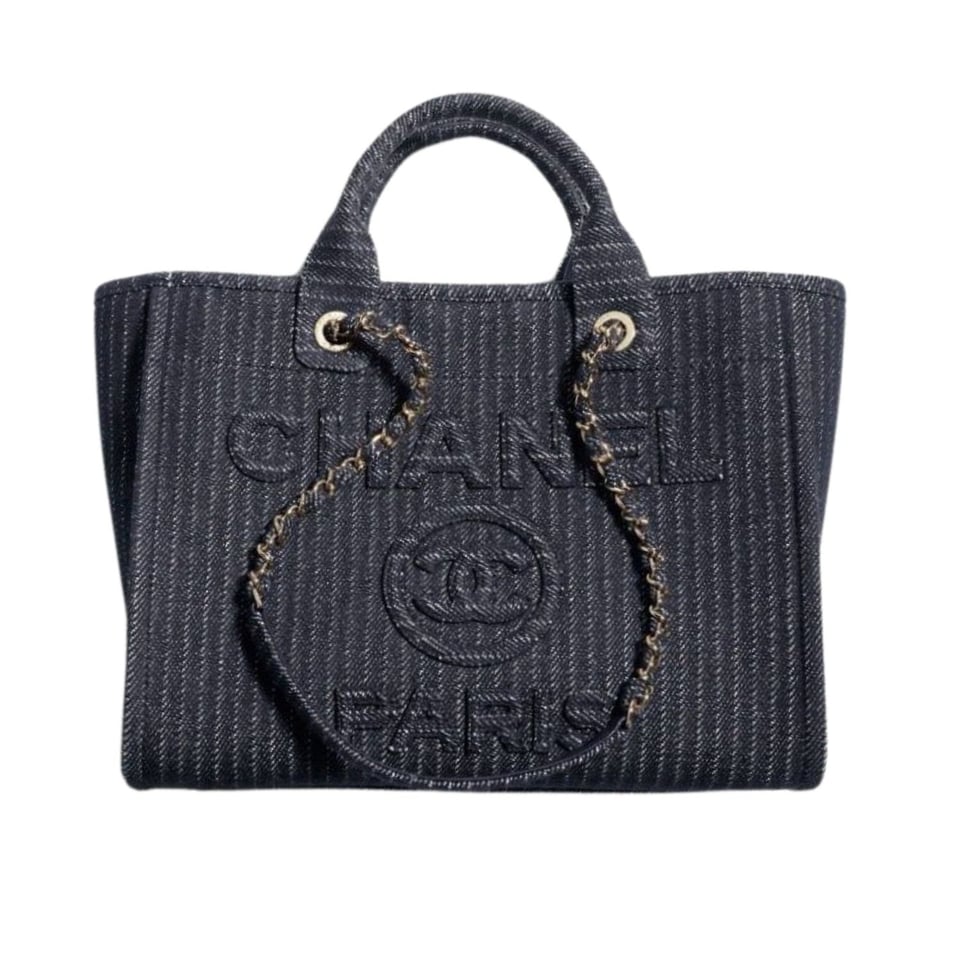 Chanel Shopping Bag Dark Blue 33Cm/13in view 2