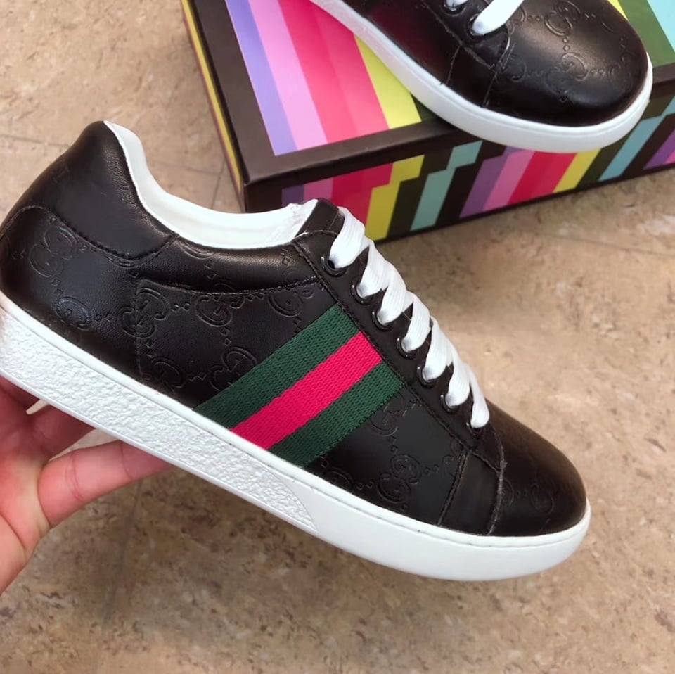 Gucci Ace Black Logo Sneaker 386750 Cwcg0 1070 view 9