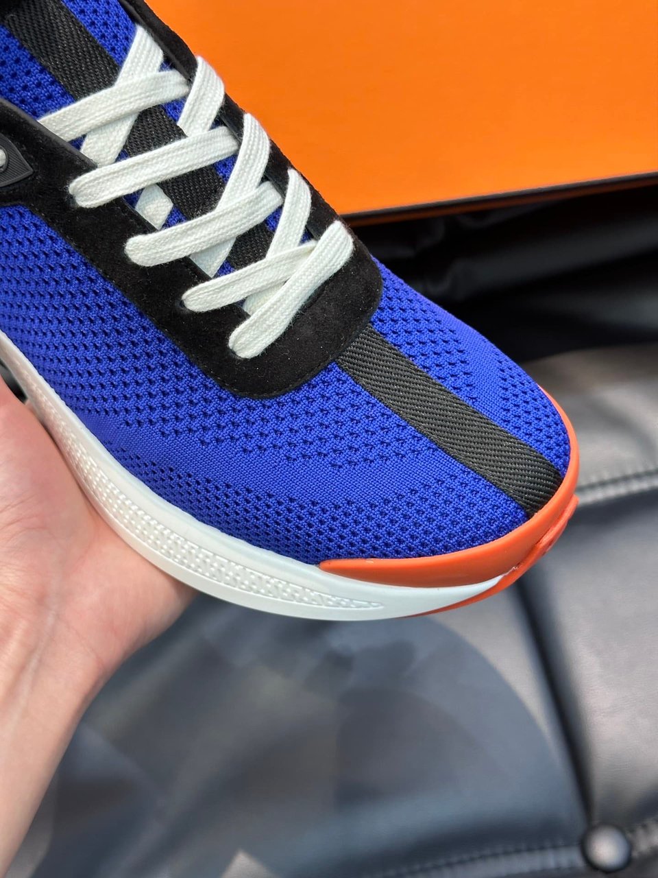 Hermes Heros Sneaker Blue Orange H232985Zh7T400 view 4