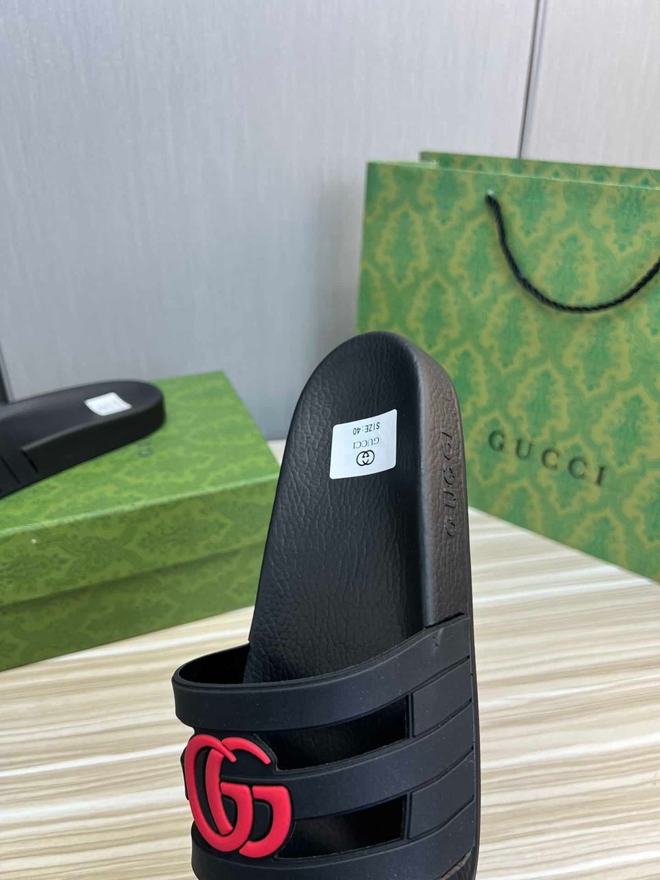 Gucci Slippers Sandals Mules Summer With Gg Logo Red view 4