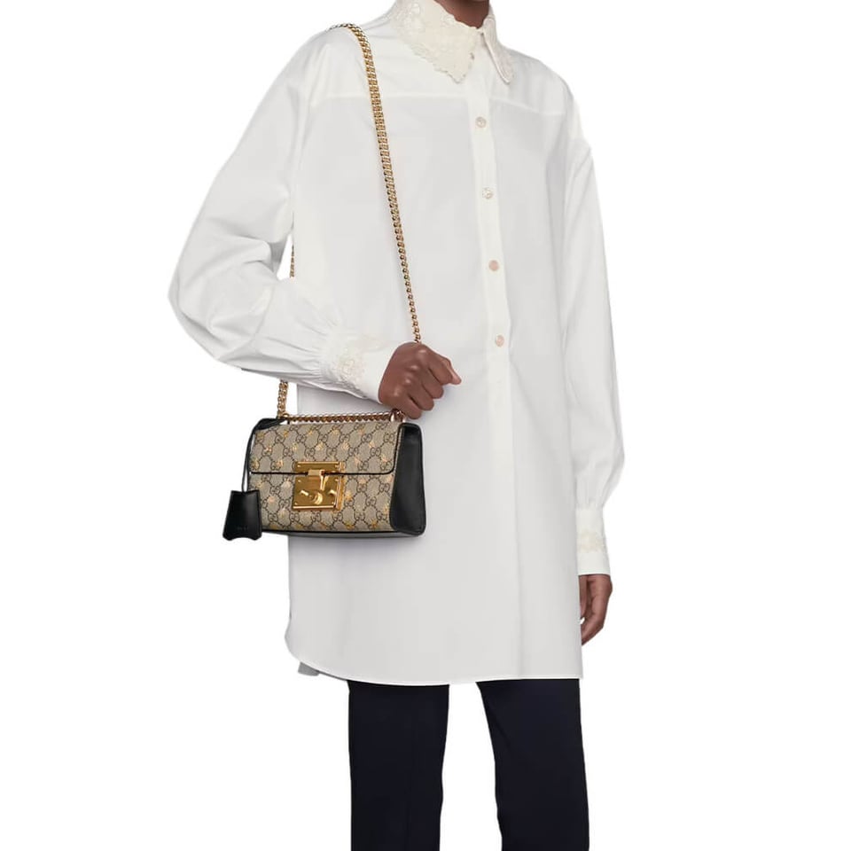 Gucci Padlock Small GG Bees Shoulder Bag view 3