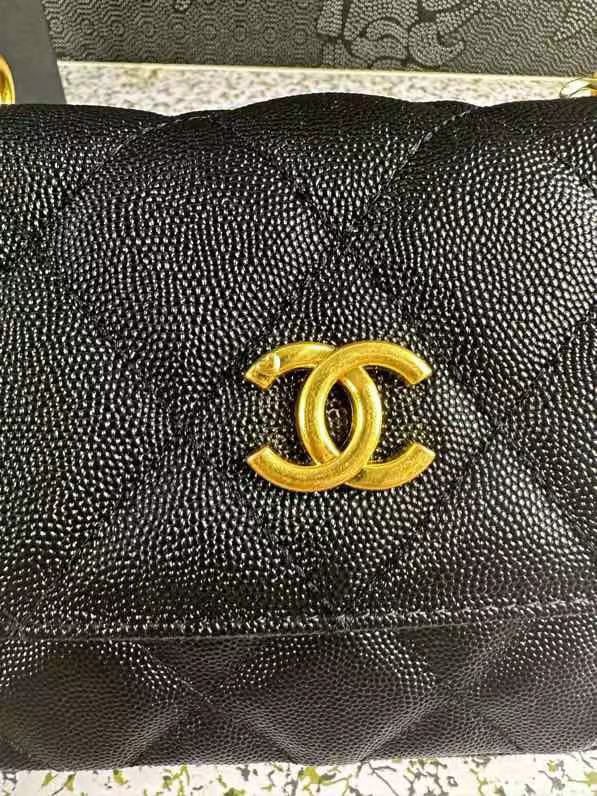 Chanel Pearl Crush Wallet On Chain Woc Black 18Cm/7in view 5