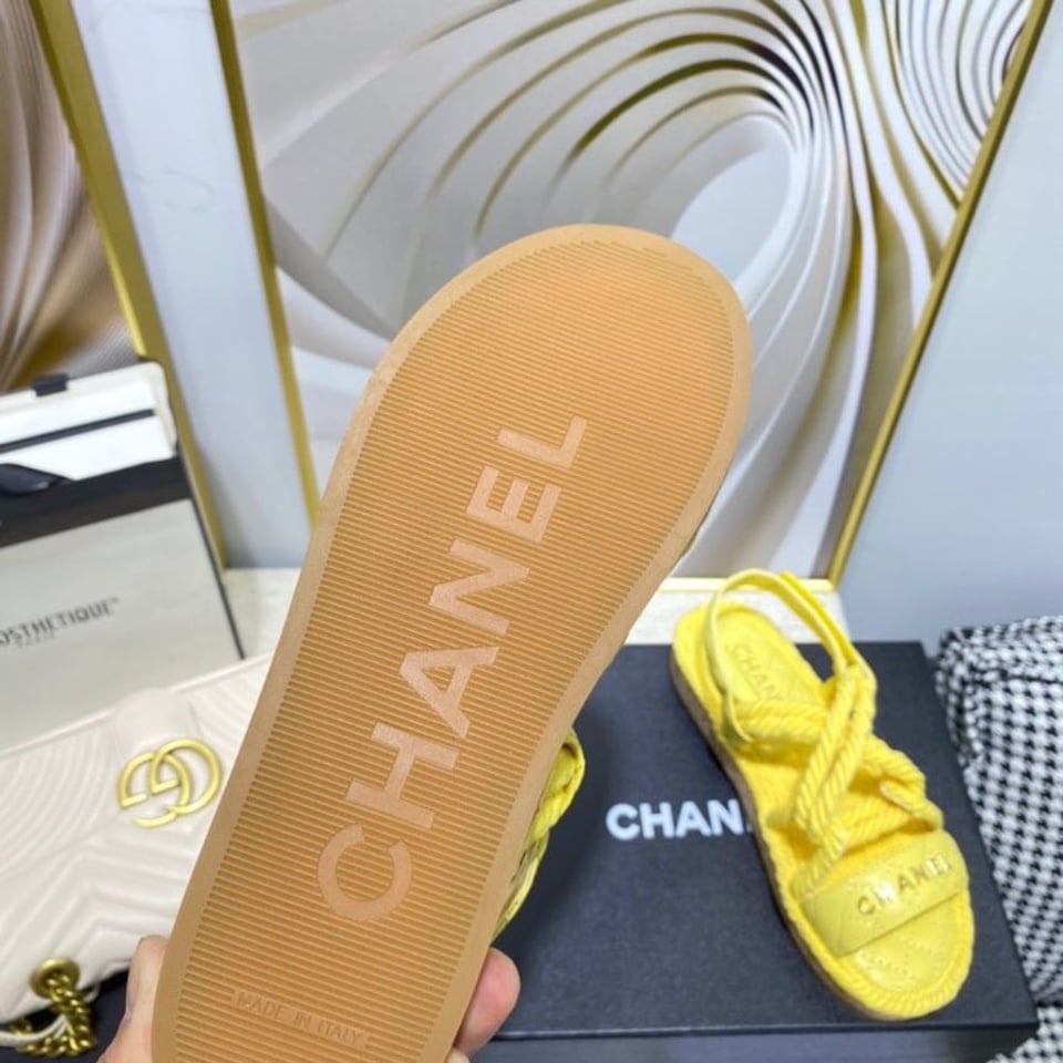Chanel Rope Sandals Strap Yellow view 4
