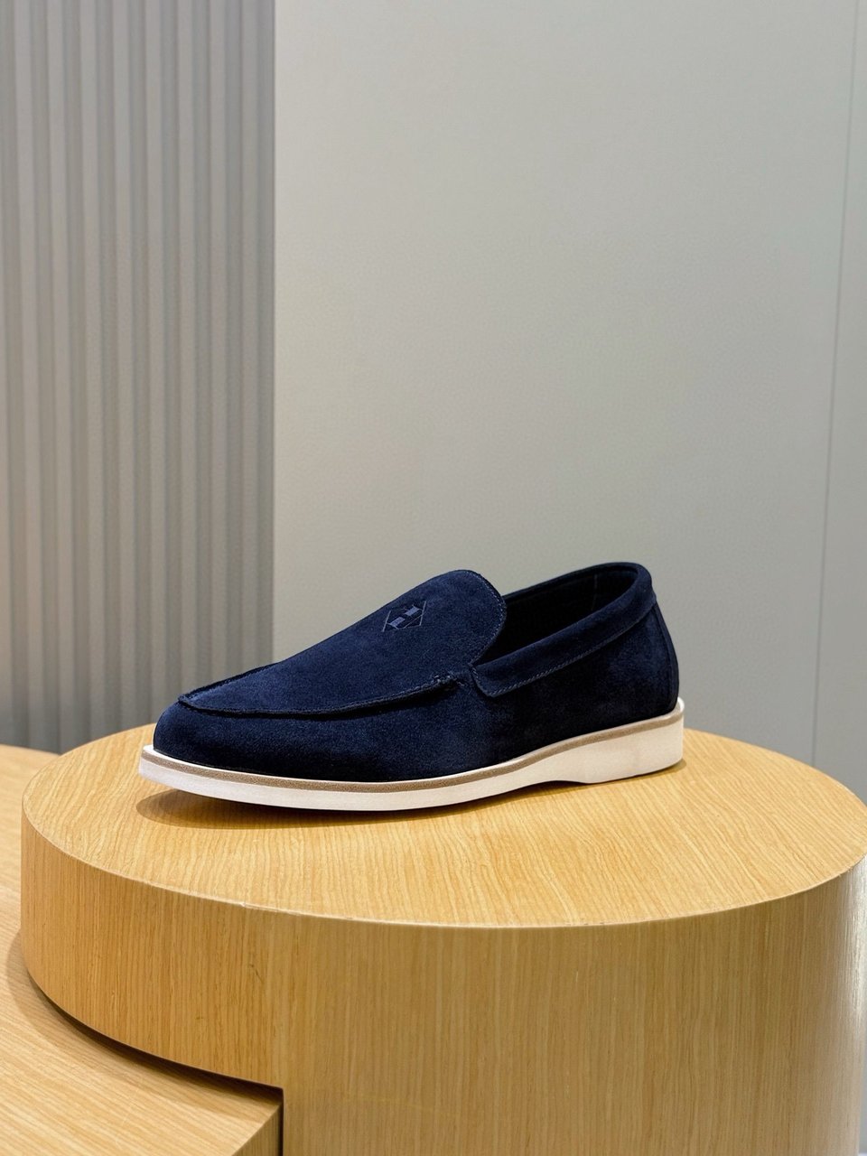 Hermès Navy Suede Loafers- Shoes for Men view 10