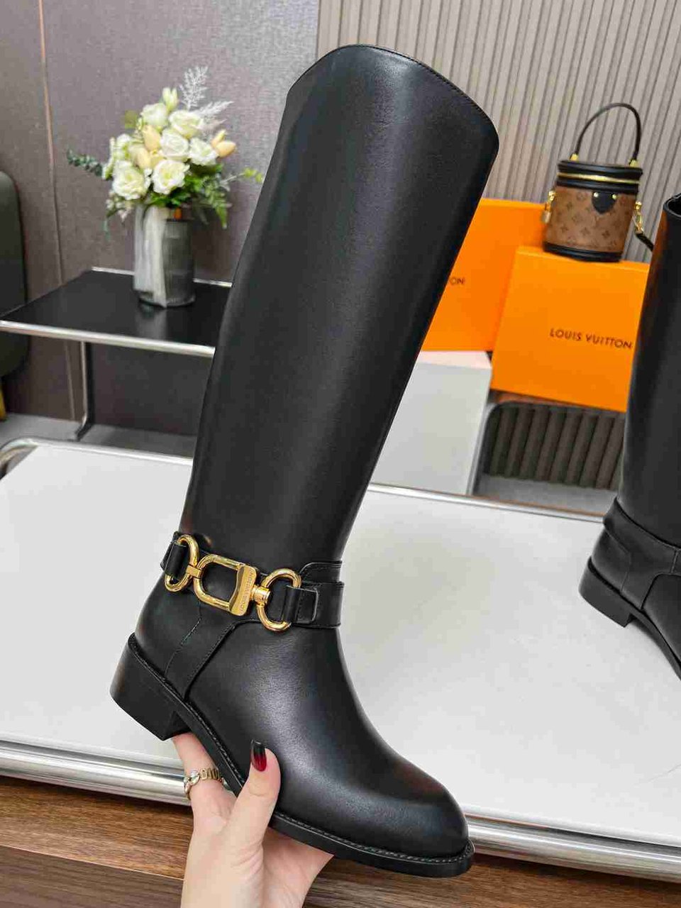 Louis Vuitton Westside Flat High Boot Black 1Ac6V8 view 3