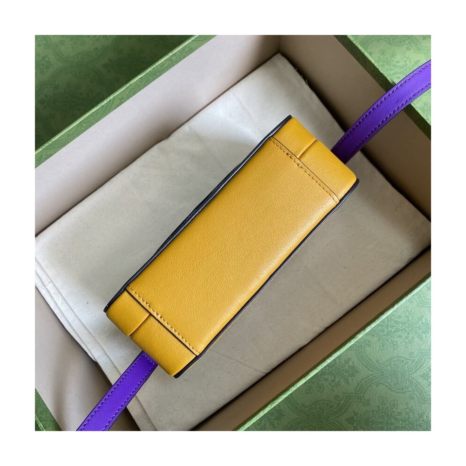 Gucci Interlocking G Mini Bag in Yellow Leather view 6