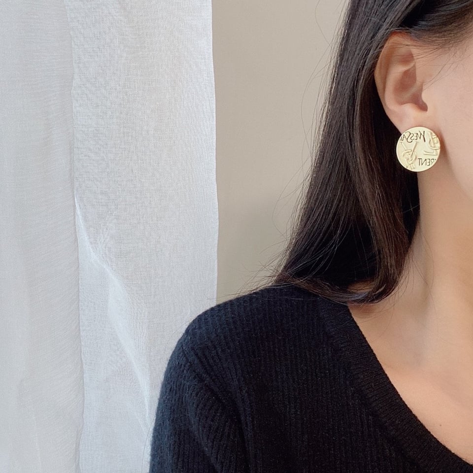 Saint Laurent Ysl Round Earrings Gold view 7