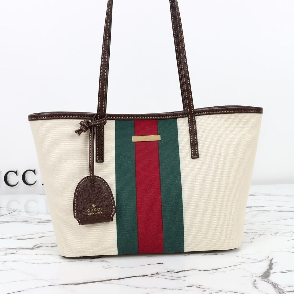 Gucci Tribeca Small Tote Bag 24.9cm/9.8in Natural Canvas A0034E view 5