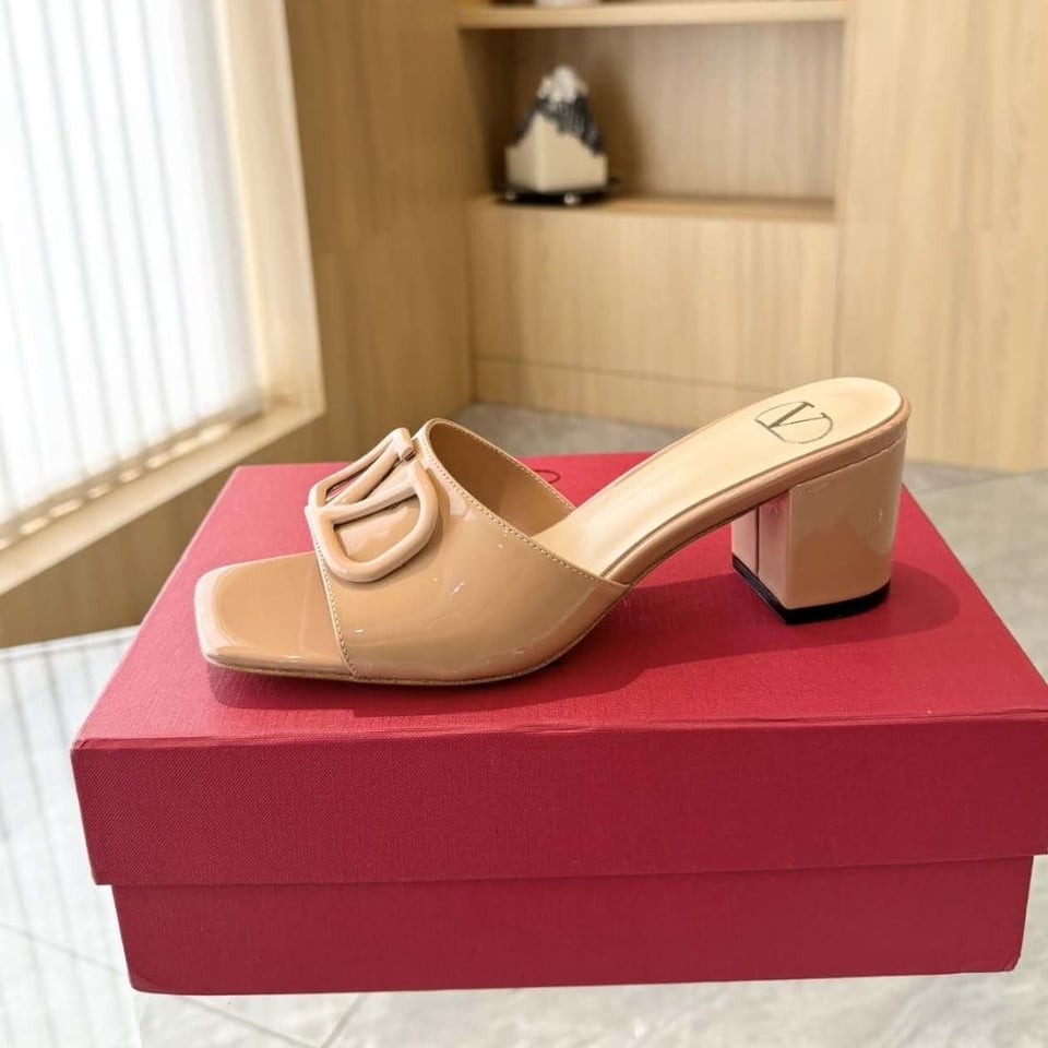 Valentino Vlogo Signature Slide Sandal Beige view 3