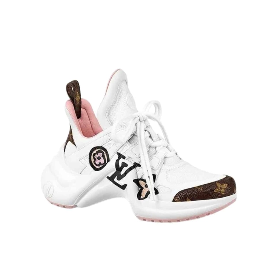 Louis Vuitton Lv Monogram Chunky Sneakers White view 2