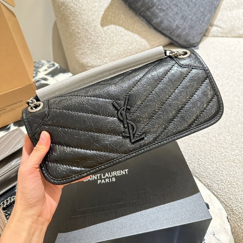 Saint Laurent Mini Matelasse Monogram Niki Bag Black 26Cm view 3