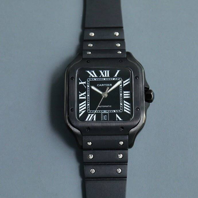 [SUPER CLONE] Cartier Santos De Cartier Steel Black Dial 39.8mm WSSA0039 view 2