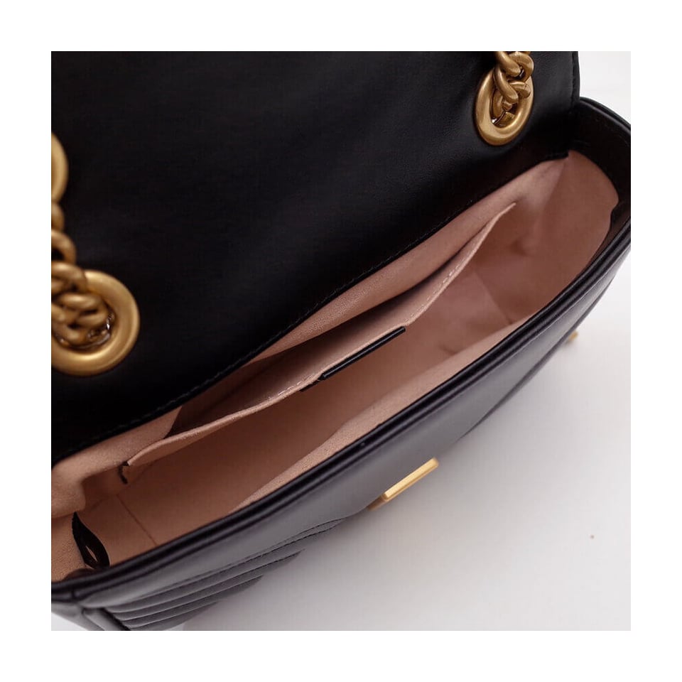 Gucci GG Marmont Matelasse Chevron Leather Mini Bag Black view 12