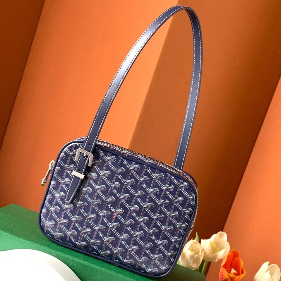 Goyard Yona Bag Coated MM 21Cm Navy Blue Canvas view 2