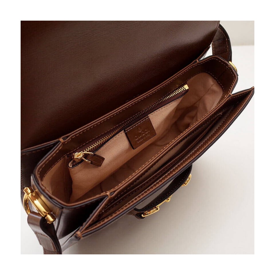 Gucci Horsebit 1955 Shoulder Bag In Brown Leather view 12
