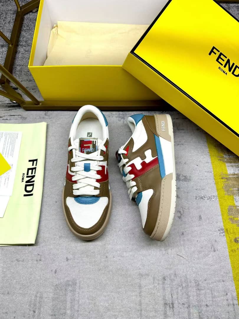 Fendi Match Low-Top Brown Sneaker view 3