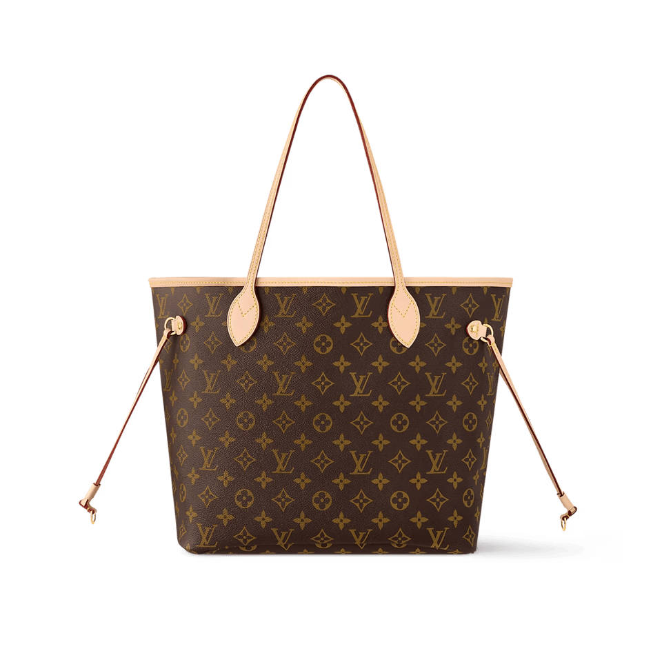 Louis Vuitton Neverfull MM Monogram Canvas Tote Bag Beige 31cm M46975 view 6