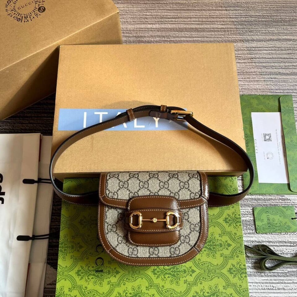Gucci GG Supreme Horsebit 1955 Rounded Belt Bag view 4