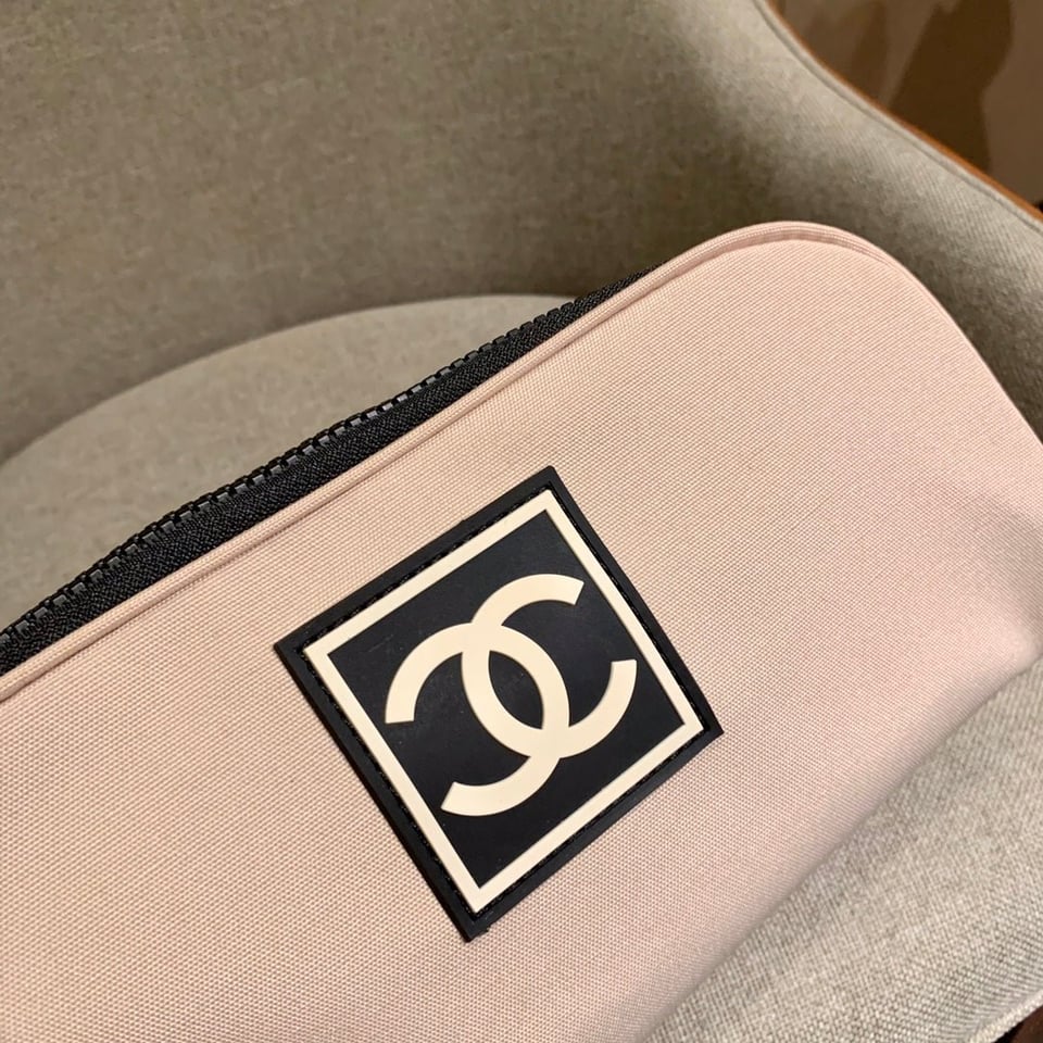 Chanel Sport Line Clutch Bag 26 Pastel Pink Canvas view 3
