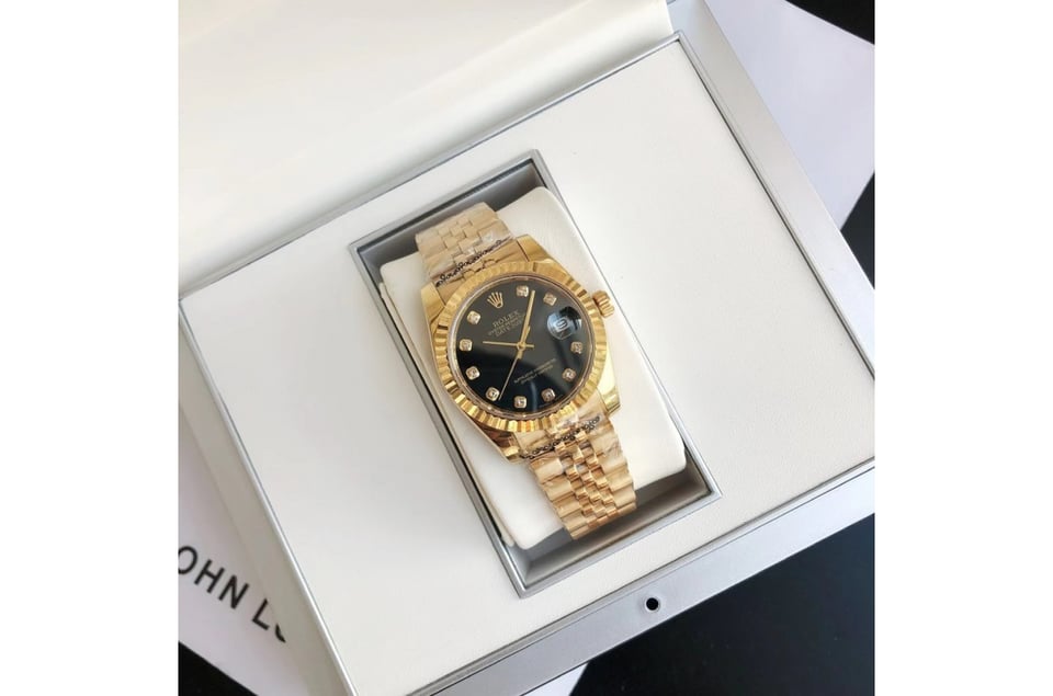 Rolex Datejust 36/28mm RG/RG Jub Black/Dial view 4