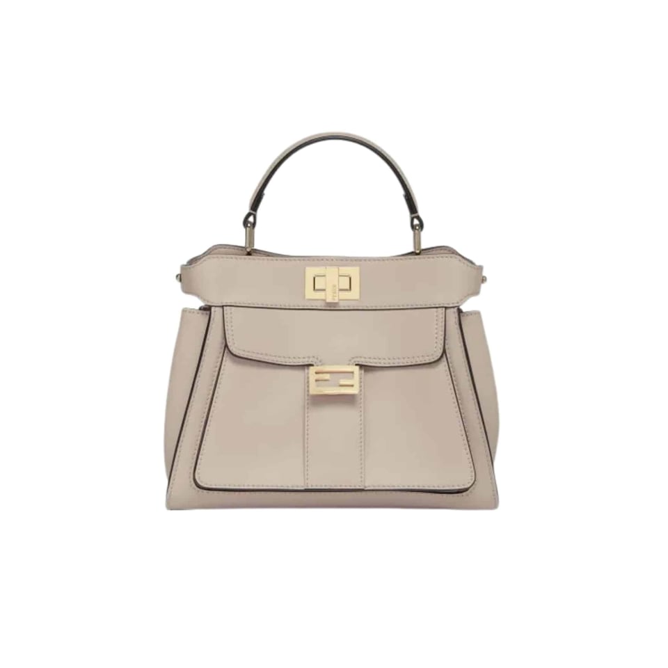 Fendi Peekaboo Mini Bag Leather Bag With Baguette Pocket Beige 23Cm view 2