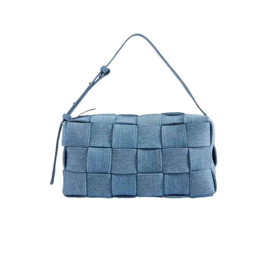 Bottega Veneta Brick Bag Denim Blue 28Cm