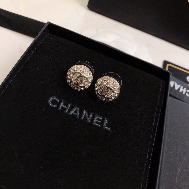 Chanel Button Earrings view 2