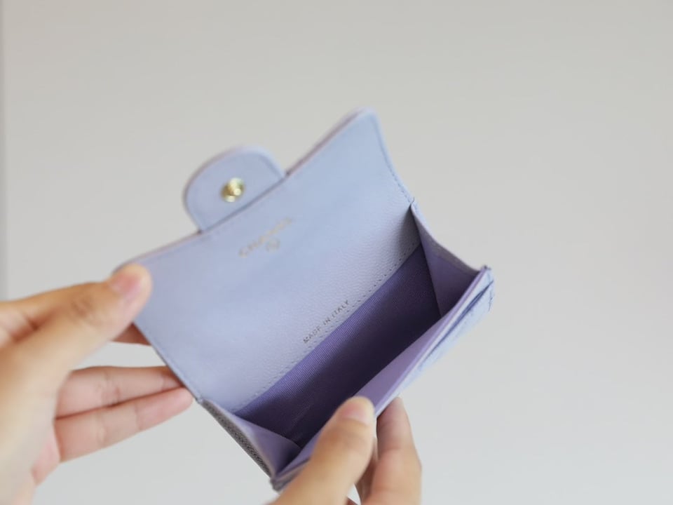 Chanel Flap Card Holder 11.3 Light Purple Grained Calfskin Gold Icon view 7