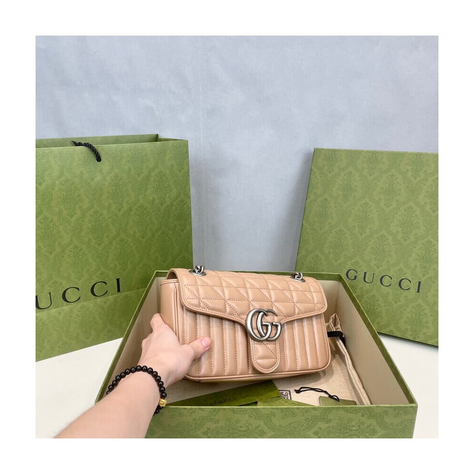 Gucci GG Marmont Small Shoulder Bag Beige view 7