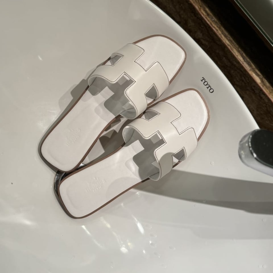 Hermes Oran Sandal Blanc view 5