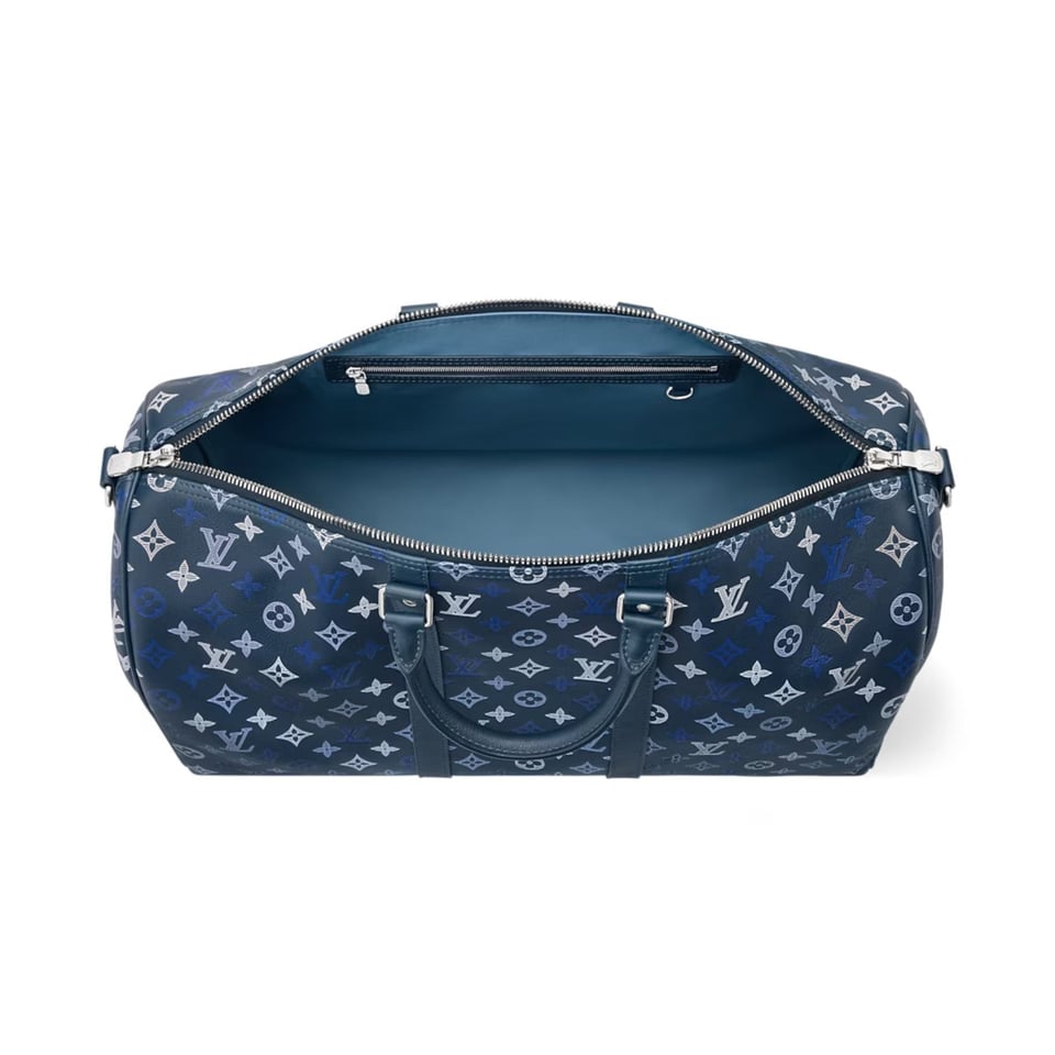 Louis Vuitton Keepall Bandoulière Bag 50cm/19.7in Navy Blue Calfskin M28836 view 3