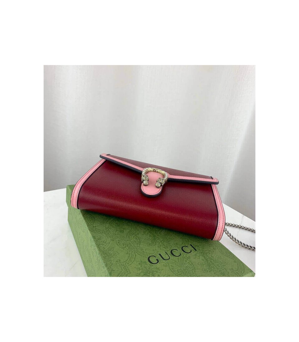 Gucci Dionysus Mini Chain Bag in Red and Pink Leather 20cm view 9