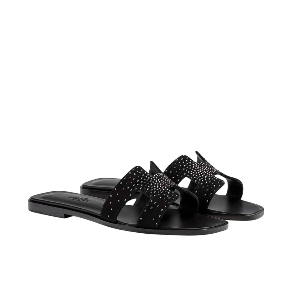 Hermes Oran Sandal Noir H222108Z 02360 view 2