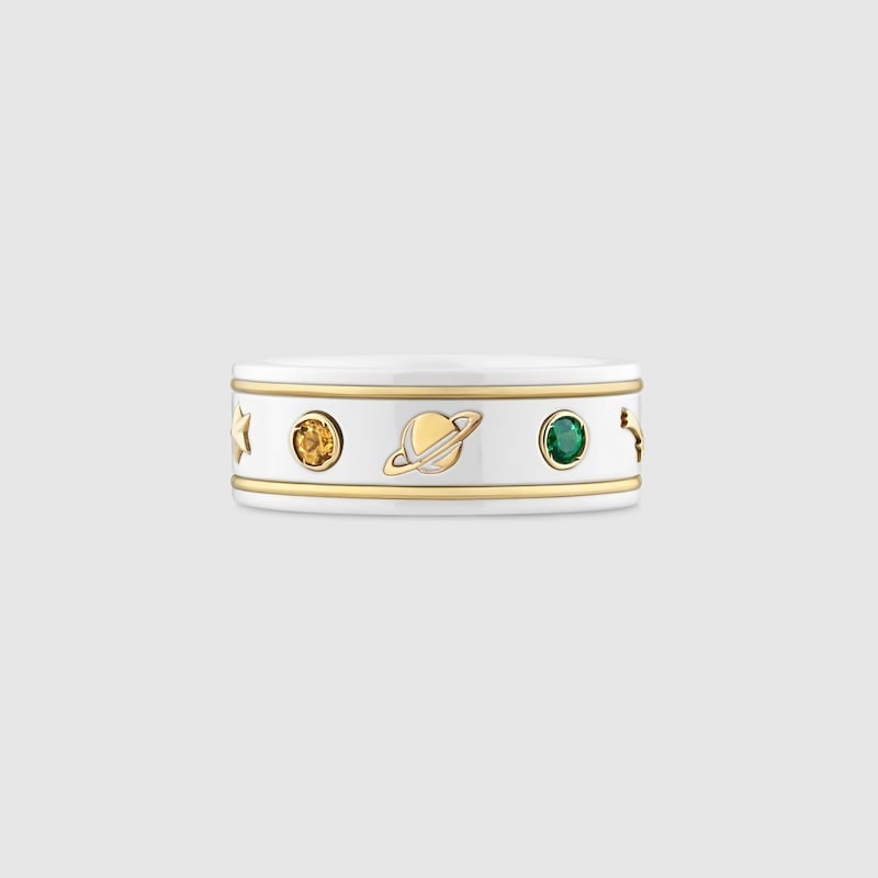 Gucci Icon Ring With Gemstones White view 4