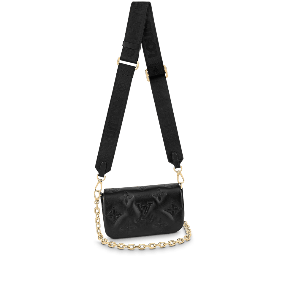 Louis Vuitton Wallet On Strap Bubblegram Black