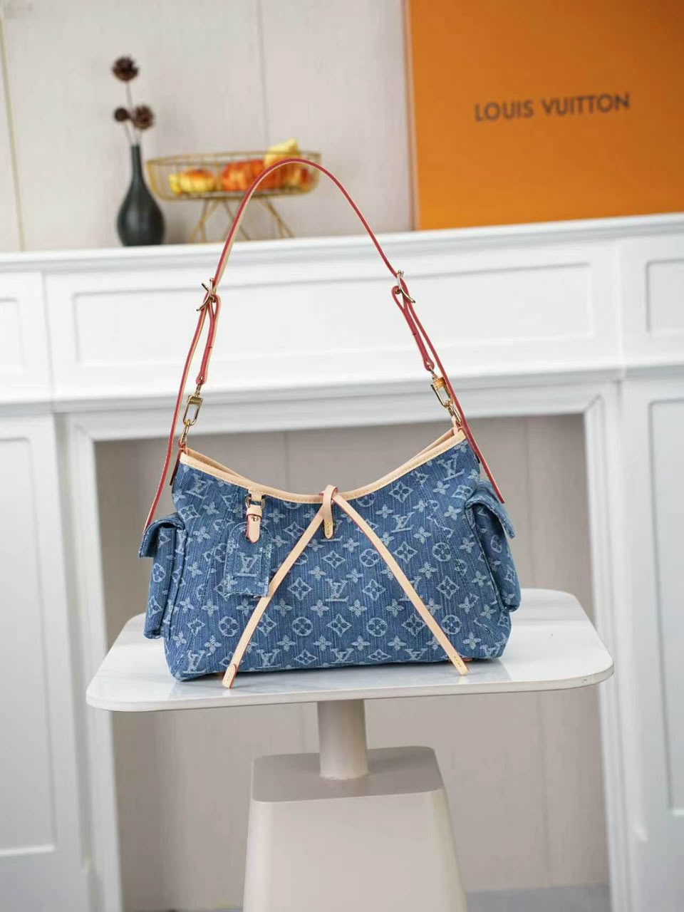 Louis Vuitton Carryall Cargo PM Bag Blue Denim 33.5cm M28287 view 2