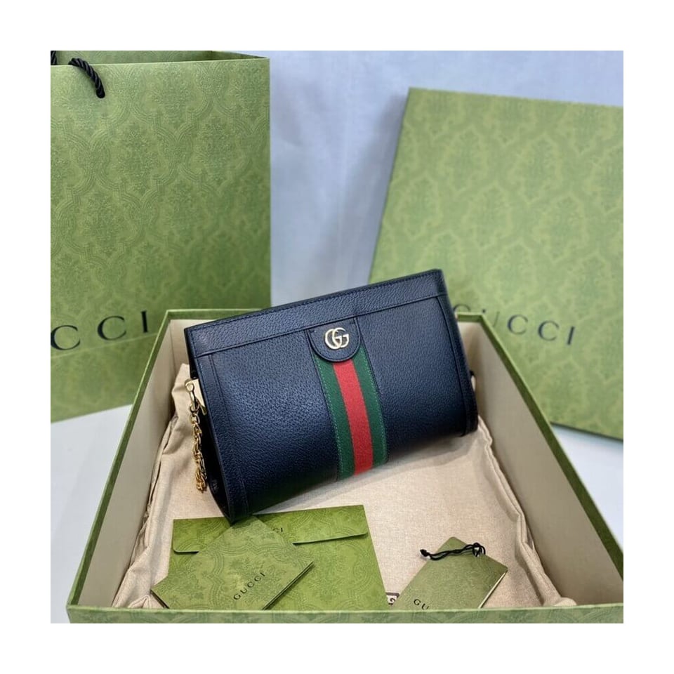 Gucci Ophidia Small Shoulder Bag in Black Leather view 10