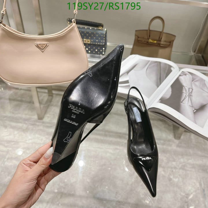 Prada Brushed Leather Slingback Pumps Black 1I885M055F0002Fa065 view 8
