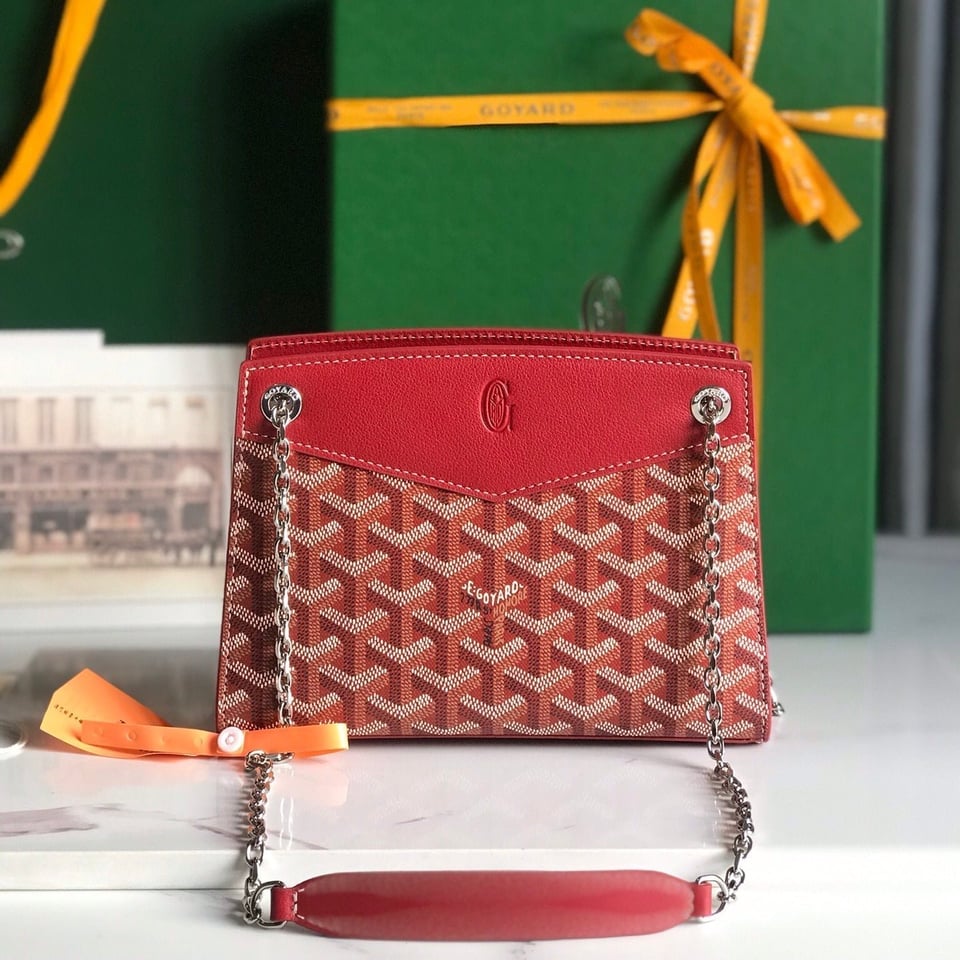 Goyard Rouette Structuré Mini Bag 21 Cm Classic Red Goyardine Canvas And Calfskin view 2