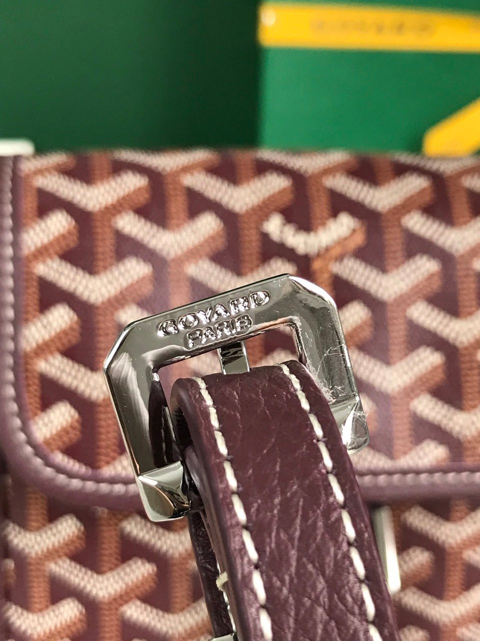 Goyard Grand Bleu 16 Cm Wine Red Goyardine Canvas And Lambskin view 8