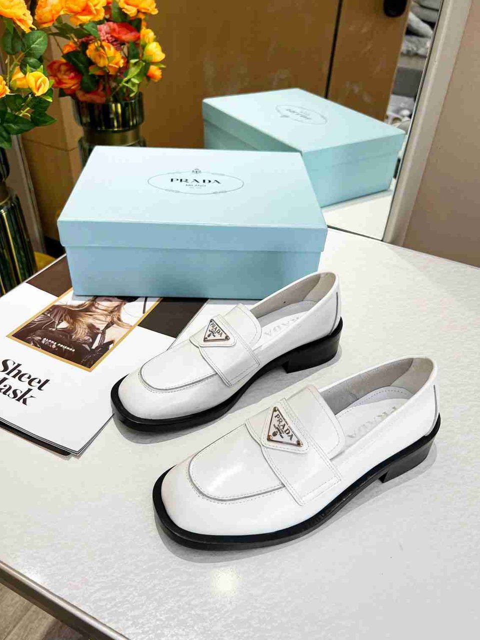 Prada Patent Leather Loafers White 1D902M069F0009F025 view 9